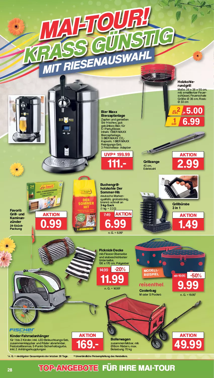 Aktueller Prospekt Famila - Prospekte - von 24.04 bis 29.04.2023 - strona 34 - produkty: adapter, angebot, angebote, Anhänger, beleuchtung, bier, bollerwagen, buch, bürste, decke, edelstahl, eis, elle, Fahrrad, feuerschale, grill, grillholzkohle, grillzange, Holz, holzkohle, Kamin, Kinder, led-beleuchtung, obst, picknick-decke, Reinigung, reis, rundgrill, sac, Schal, Schale, schüssel, teller, Ti, top-angebot, ZTE