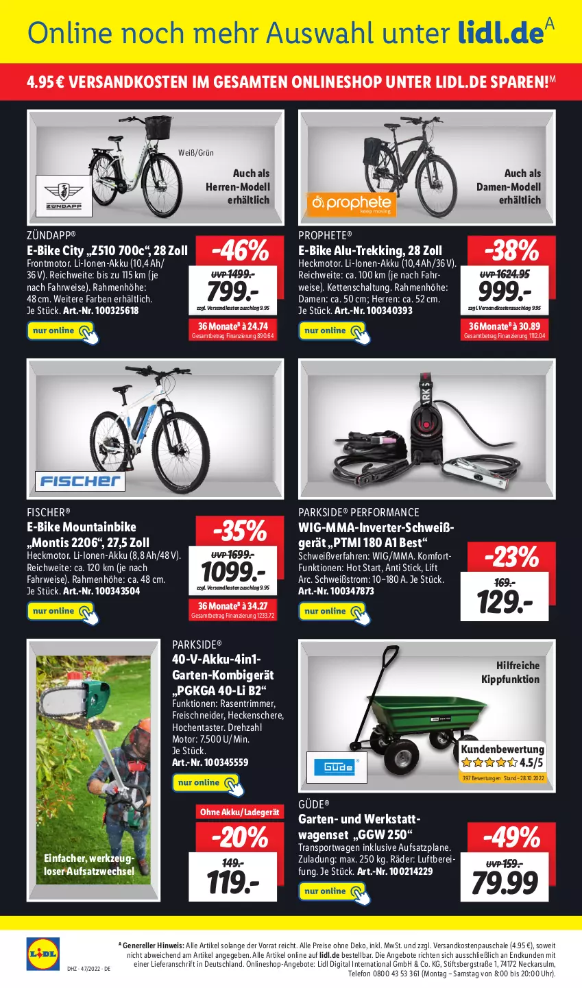 Aktueller Prospekt Lidl - Wochen-Highlights im Onlineshop - von 21.11 bis 27.11.2022 - strona 6 - produkty: akku, angebot, angebote, damen-mode, dell, E-Bike, eis, elle, fisch, fische, Fischer, Garten, heckenschere, herren-mode, Kette, ladegerät, Mode, Mountainbike, ndk, Parkside, prophete, rasen, rasentrimmer, reis, rel, rwe, Schal, Schale, Schere, Sport, telefon, Ti, Transportwagen, uhr, werkzeug