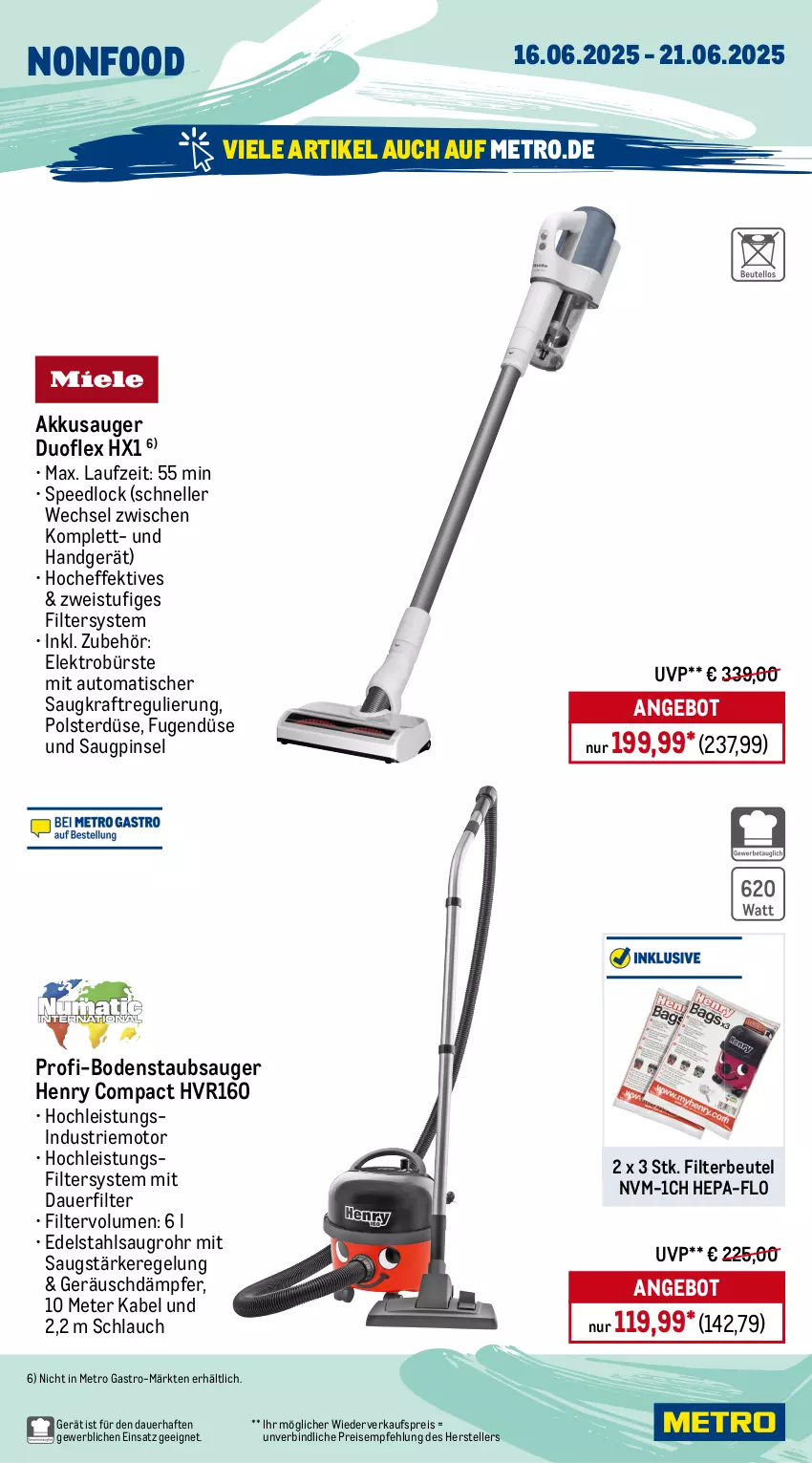 Aktueller Prospekt Metro - Wochen-Angebote Gastro - von 16.06 bis 21.06.2025 - strona 16 - produkty: akku, angebot, auer, auto, beutel, bodenstaubsauger, bürste, edelstahl, eis, Elektro, elle, geschirr, geschirrspüler, Gläser, kraft, Metro, metro gastro, Pinsel, Rauch, Reinigung, reis, schlauch, spee, staubsauger, teller, Ti, tisch, wasser, wolle