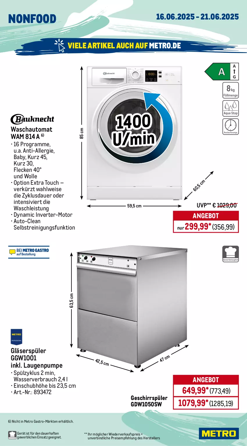 Aktueller Prospekt Metro - Wochen-Angebote Gastro - von 16.06 bis 21.06.2025 - strona 17 - produkty: akku, angebot, auer, auto, beutel, bodenstaubsauger, bürste, edelstahl, eis, Elektro, elle, geschirr, geschirrspüler, Gläser, kraft, Metro, metro gastro, Pinsel, Rauch, Reinigung, reis, schlauch, spee, staubsauger, teller, Ti, tisch, wasser, wolle