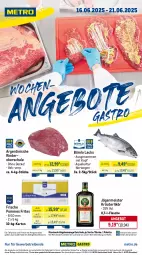 Gazetka promocyjna Metro - Wochen-Angebote Gastro - Gazetka - ważna od 21.06 do 21.06.2025 - strona 1 - produkty: abholpreise, angebot, angebote, aqua, decke, Deckel, eis, flasche, Germ, getränk, getränke, ilag, jägermeister, kräuter, kräuterlikör, lachs, likör, Meister, Metro, Palette, pommes, Pommes Frites, Rauch, reis, rind, rinder, rwe, Schal, Schale, Ti, tiefpreis