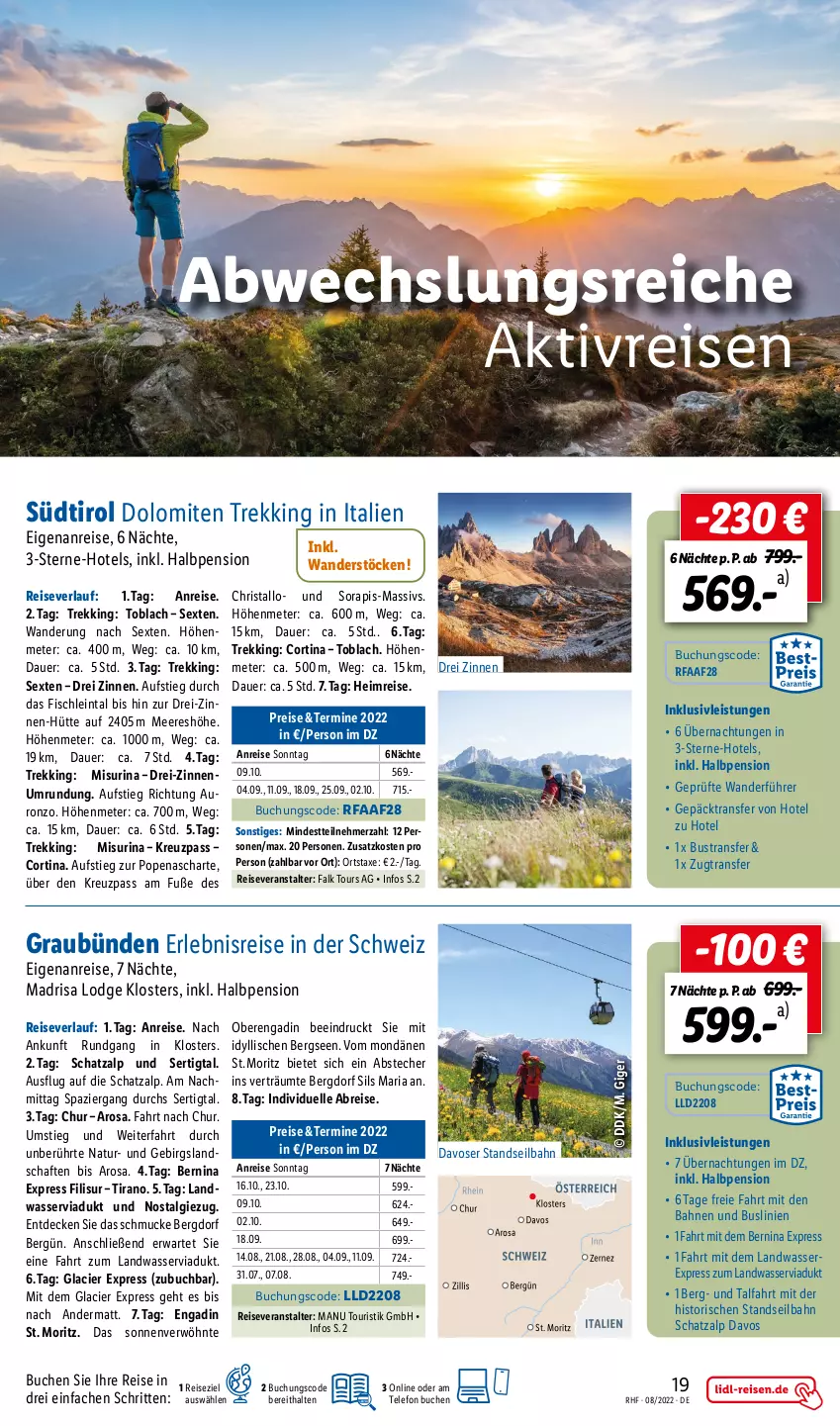 Aktueller Prospekt Lidl - Monatliche Reise-Highlights (SÜD) - von 30.07 bis 30.09.2022 - strona 19 - produkty: auer, axe, Brei, buch, decke, eis, elle, fisch, individuelle abreise, inklusivleistungen, LG, natur, reis, reiseveranstalter, reiseverlauf, Ria, Schmuck, telefon, Ti, wasser