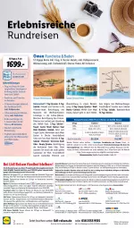 Gazetka promocyjna Lidl - Monatliche Reise-Highlights (SÜD) - Gazetka - ważna od 30.09 do 30.09.2022 - strona 2 - produkty: abis, angebot, angebote, auer, Bad, bavaria fernreisen gmbh, Berger, Brei, buch, eier, eis, elle, erde, gin, inklusivleistungen, kreuzfahrten, LG, merci, Rauch, reis, reiseveranstalter, reiseverlauf, reiss, rel, Ria, ring, telefon, Ti, uhr, usb