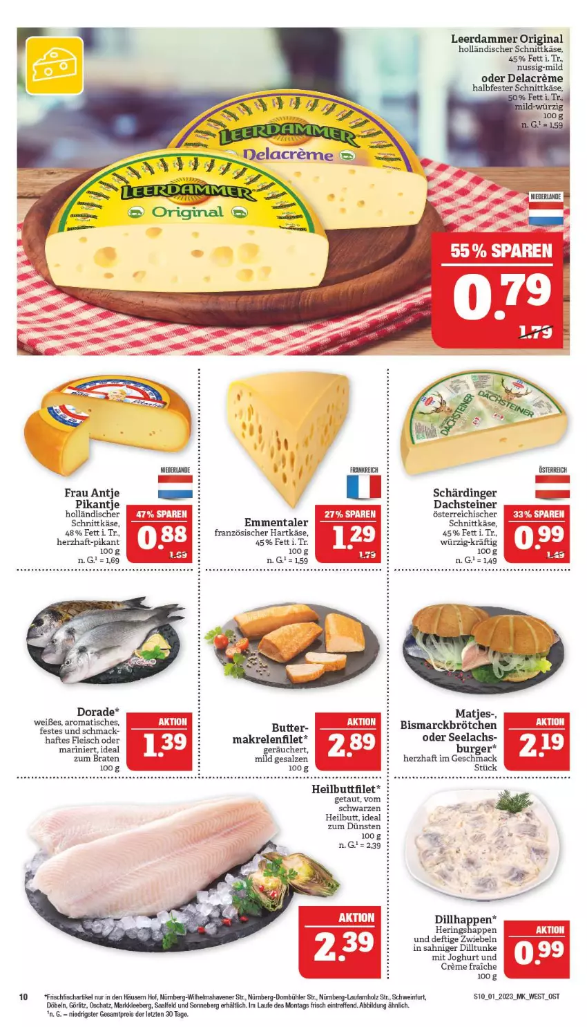 Aktueller Prospekt Marktkauf - Prospekt - von 01.01 bis 07.01.2022 - strona 10 - produkty: bismarck, braten, brötchen, burger, butter, creme, Dorade, eis, emmentaler, filet, fisch, fleisch, frau antje, frischfisch, gin, halbfester schnittkäse, hartkäse, Heilbuttfilet, hering, Herings, Heringshappen, holländischer schnittkäse, Holz, joghur, joghurt, Käse, lachs, leerdammer, mac, Makrele, matjes, nuss, reis, rel, ring, salz, Schärdinger, schnittkäse, schwein, steiner, Ti, tisch, wein, ZTE, zwiebel, zwiebeln