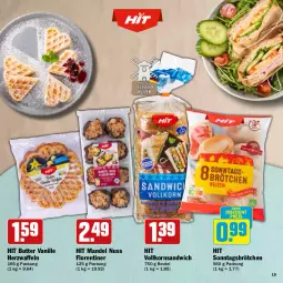 Gazetka promocyjna Hit - Feinkostbroschüre - Gazetka - ważna od 30.03 do 30.03.2024 - strona 19 - produkty: auer, beutel, brötchen, butter, discount, eis, Florentiner, korn, mandel, nuss, reis, sandwich, Sonntagsbrötchen, Ti, vanille, waffeln