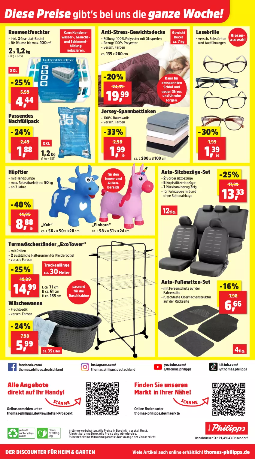 Aktueller Prospekt Thomas Philipps - von 08.09 bis 13.09.2025 - strona 16 - produkty: abholpreise, alle preise sind abholpreise, angebot, angebote, auto, Bank, Bau, baumwolle, bett, beutel, Brille, bügel, Clin, decke, discount, eis, Fußmatte, Garten, Handy, kleid, kleider, kleiderbügel, kopfstütze, LG, papier, perlen, reis, spannbettlaken, Ti, Wanne, wasser, wolle, Yo
