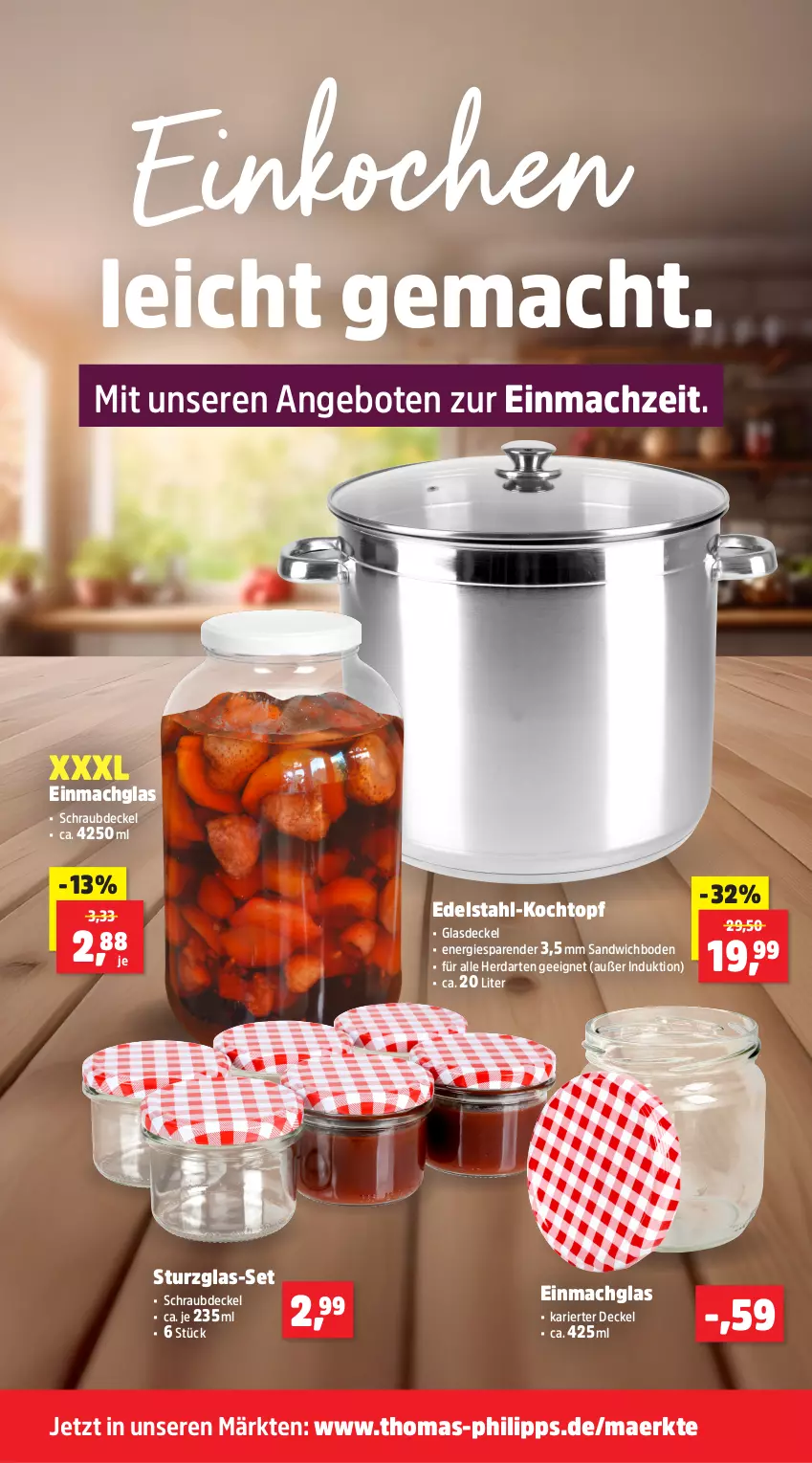 Aktueller Prospekt Thomas Philipps - von 08.09 bis 13.09.2025 - strona 6 - produkty: angebot, angebote, decke, Deckel, edelstahl, einmachglas, Glasdeckel, herdarten, Kochtopf, mac, sandwich, Ti, topf