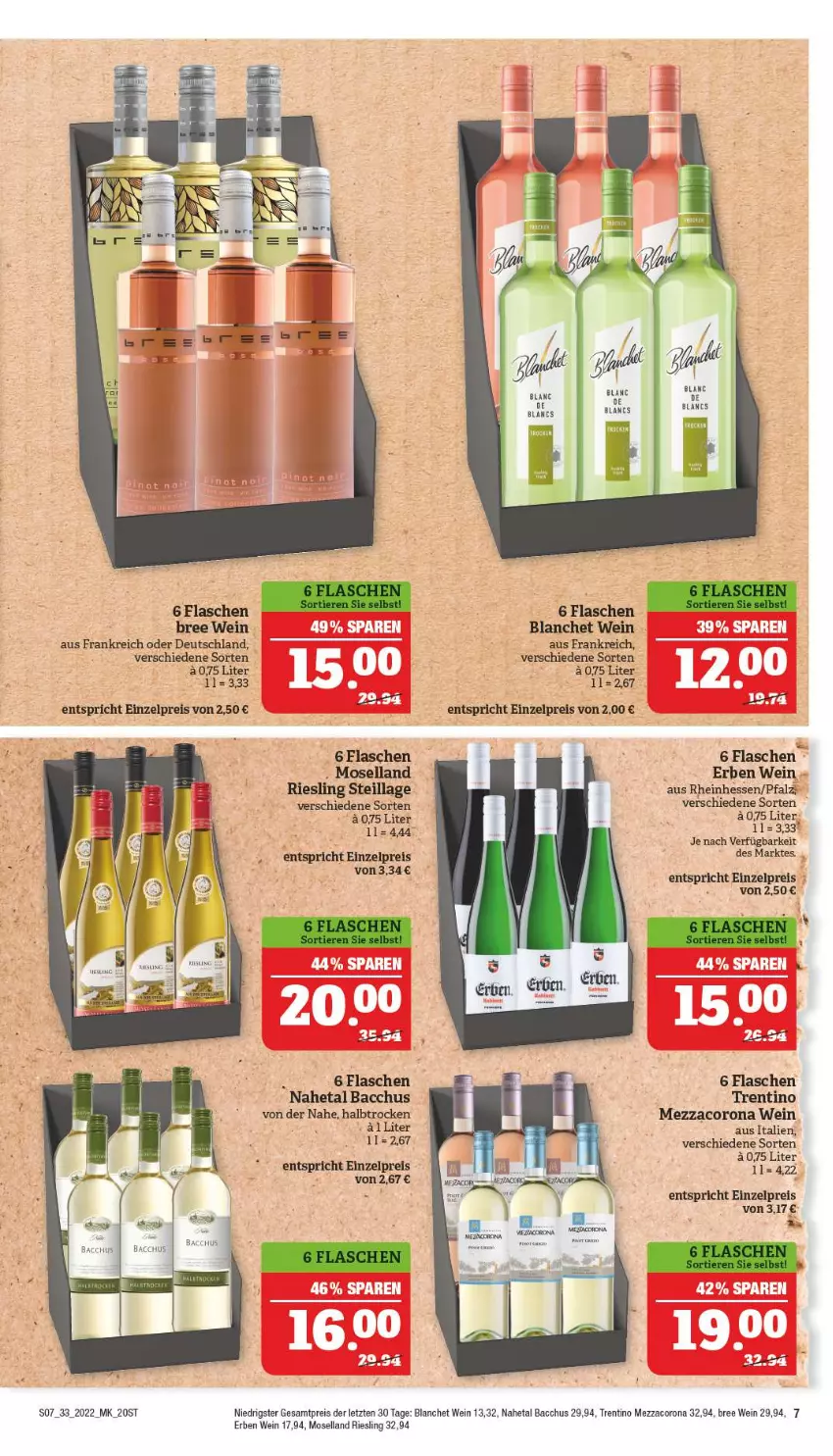 Aktueller Prospekt Marktkauf - Prospekt - von 14.08 bis 20.08.2022 - strona 7 - produkty: ACC, bree, corona, eis, flasche, mezzacorona, moselland, reis, riesling, Ti, wein, ZTE