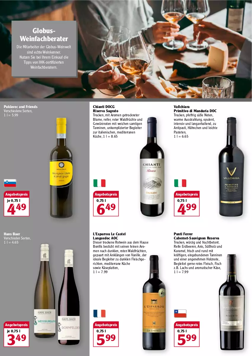 Aktueller Prospekt Globus - Prospekte - von 04.04 bis 09.04.2022 - strona 4 - produkty: angebot, angebotspreis, antipasti, asti, beere, beeren, blume, cabernet, chia, chianti, eis, erdbeere, erdbeeren, fisch, fleisch, frucht, früchte, früchten, gewürz, Holz, Käse, küche, lachs, latte, pastete, primitivo, reis, Ria, riserva, rotwein, sauvignon, Ti, tisch, vanille, wein