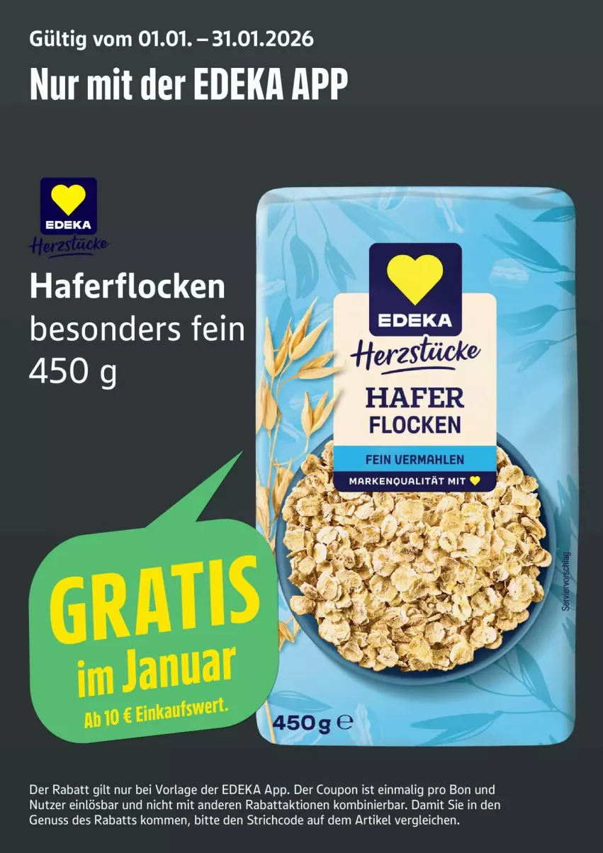 Aktueller Prospekt Edeka - Prospekte - von 12.01 bis 17.01.2026 - strona 22 - produkty: coupon, deka, hafer, haferflocken, miele, nuss, Ti