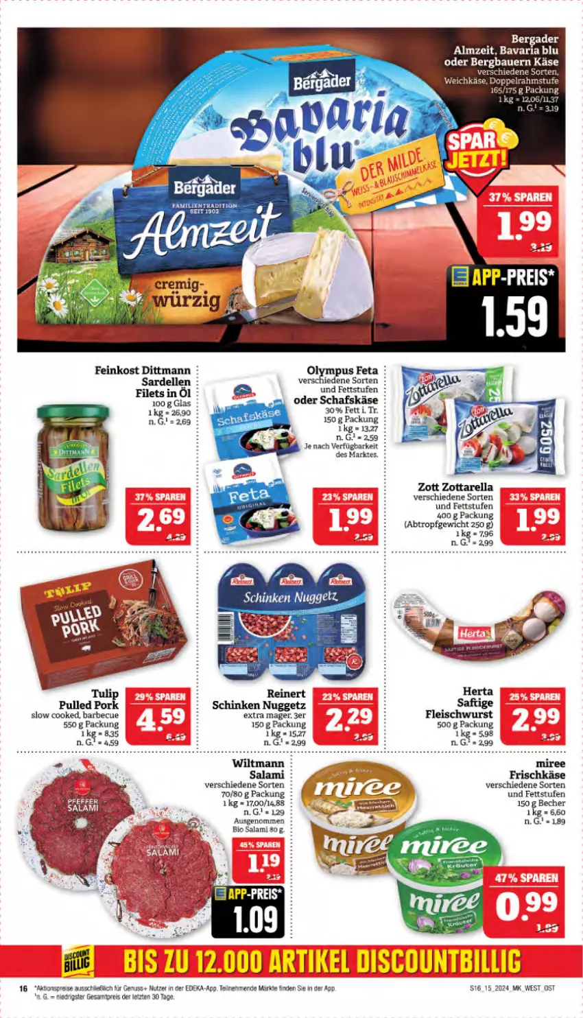 Aktueller Prospekt Marktkauf - Prospekt - von 07.04 bis 13.04.2024 - strona 18 - produkty: auer, barbecue, Bau, Bauer, bavaria blu, Becher, bergader, bio, deka, dell, discount, dittmann, eis, elle, feinkost, feta, filet, filets, fleisch, fleischwurst, frischkäse, herta, Käse, miree, nuss, reinert, reis, rel, Ria, saft, salami, Sardellen, schafskäse, schinken, Ti, wiltmann, wurst, zott, zottarella, ZTE