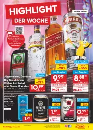 Gazetka promocyjna Netto Marken-Discount - Filial-Angebote - Gazetka - ważna od 18.02 do 18.02.2023 - strona 3 - produkty: angebot, bestpreis, Cap, cola, dry gin, eis, enders, flasche, Germ, gin, gordon, gordons, jägermeister, johnnie walker, Meister, reis, smirnoff, spirituosen, Ti, tonic, vodka, whiskey, ZTE