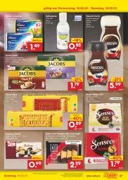 Gazetka promocyjna Netto Marken-Discount - Filial-Angebote - Gazetka - ważna od 18.02 do 18.02.2023 - strona 37 - produkty: Amber, angebot, bestpreis, bohne, bohnen, bohnenkaffee, eis, jacobs, kaffee, keks, kekse, lambertz, Ländertee, leibniz, Linzer Augen, löslicher bohnenkaffee, Meßmer, Nescafé, reis, sahne, schoko, schokolade, senseo, tee, Ti, ZTE