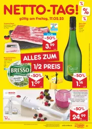 Gazetka promocyjna Netto Marken-Discount - Filial-Angebote - Gazetka - ważna od 18.02 do 18.02.2023 - strona 41 - produkty: angebot, Bau, bestpreis, bier, bresso, ecco, eis, fleisch, frischkäse, frizzante, Käse, kräuter, kräutern, leine, Mixer, reis, salz, schwein, schweine, schweine-bauch, spülmaschinen, stabmixer, Ti, tisch, wein, weine, wurst, wurst in selbstbedienung, Zerkleinerer, ZTE, zwiebel, zwiebeln