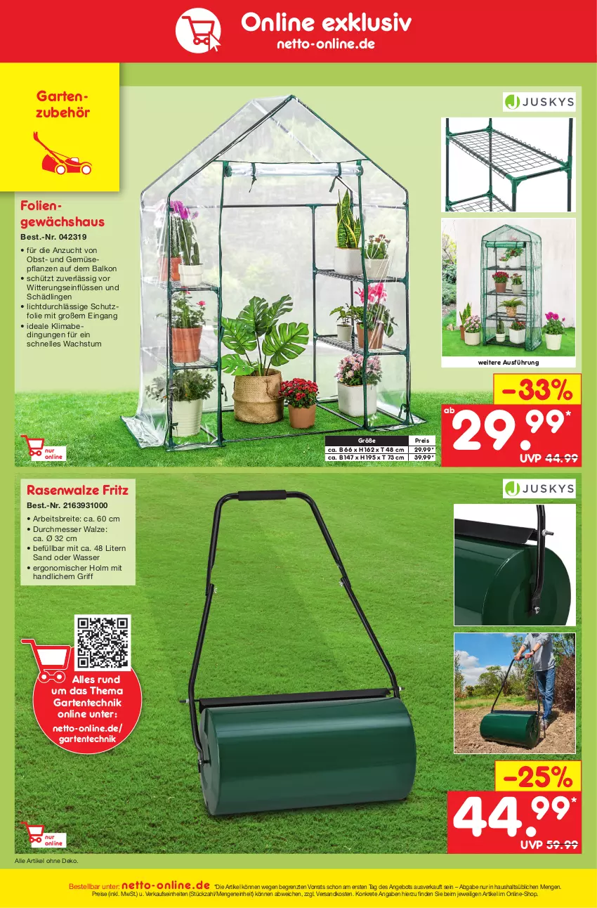 Aktueller Prospekt Netto Marken-Discount - Filial-Angebote - von 03.04 bis 08.04.2023 - strona 46 - produkty: angebot, Brei, eis, elle, ente, fritz, Garten, Gewächshaus, mab, messer, ndk, obst, pflanze, pflanzen, rasen, reis, Ti, und gemüse, wasser, ZTE