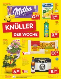 Gazetka promocyjna Netto Marken-Discount - Filial-Angebote - Gazetka - ważna od 08.04 do 08.04.2023 - strona 2 - produkty: alkohol, bernbacher, bestpreis, bier, eis, franziskaner, Hefe, Käse, käsescheiben, korb, milka, milka schokolade, milram, natur, ndk, nudel, nudeln, rapso, rapsöl, reis, Schal, Schale, schoko, schokolade, Ti, usb