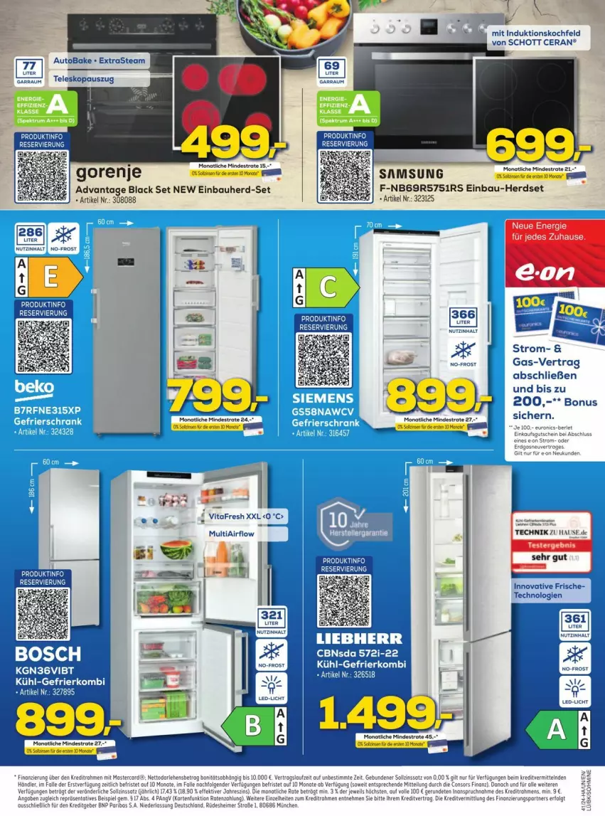 Aktueller Prospekt Euronics - Prospekte - von 07.10 bis 12.10.2024 - strona 11 - produkty: Bau, einbau-herdset, einbauherd, einbauherd-set, gorenje, herdset, lack, Samsung, Ti, vita, vitafresh