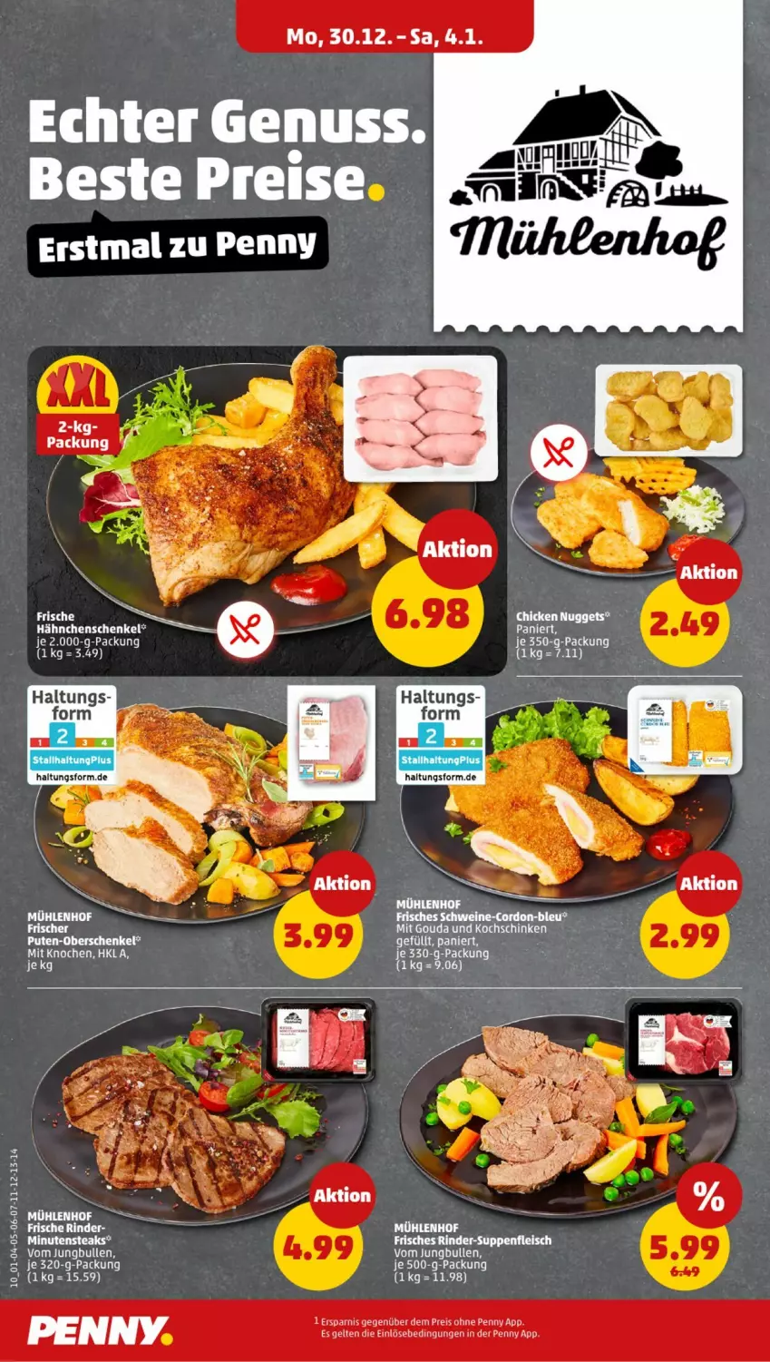 Aktueller Prospekt Penny - Prospekte - von 30.12.2025 bis 04.01.2026 - strona 10 - produkty: chicken nuggets, eis, gouda, hähnchenschenkel, henkel, jungbullen, LG, mit gouda, nuggets, pute, reis, schenkel, tee, Ti