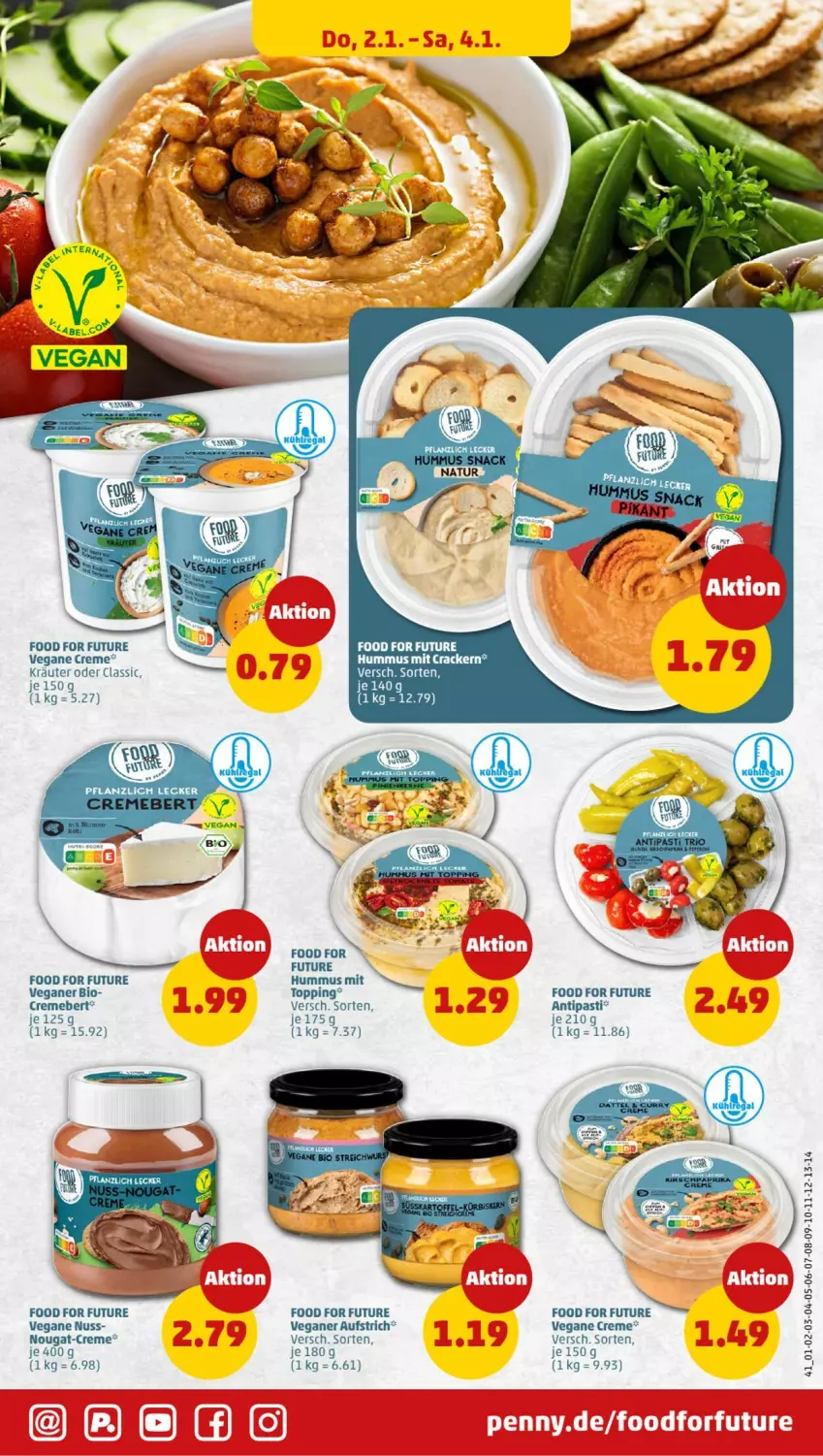 Aktueller Prospekt Penny - Prospekte - von 30.12.2025 bis 04.01.2026 - strona 41 - produkty: antipasti, asti, aufstrich, bio, cracker, creme, hummus, kräuter, natur, nuss, Ti