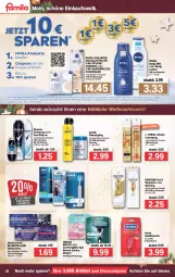 Gazetka promocyjna Famila - Prospekte - Gazetka - ważna od 24.12 do 24.12.2021 - strona 28 - produkty: Augenpflege, blend-a-med, body, body lotion, body milk, bree, bürste, bürsten, cellular filler, coupon, coupons, creme, deo, deospray, discount, Durex, eier, eis, elnett, flasche, gillette, got2b, haarspray, hyaluron, Kondome, Lotion, mac, mach3, nivea, oral-b, pantene, pantene pro-v, pro-v, reis, rexona, roll-on, shampoo, shampoo oder spülung, spülung, Ti, zahnbürste, zahnbürsten, zahncreme