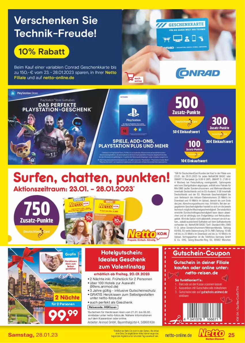 Aktueller Prospekt Netto Marken-Discount - Filial-Angebote - von 23.01 bis 28.01.2023 - strona 25 - produkty: angebot, coupon, eis, gutschein, kissen, LG, reis, Ti, ZTE