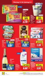 Gazetka promocyjna Lidl - Aktionsprospekt - Gazetka - ważna od 06.04 do 06.04.2024 - strona 14 - produkty: alpro, angebot, aufstrich, brot, brotaufstrich, Cap, cappuccino, cin, Coshida, coupon, elle, freixenet, joghur, joghurt, Katzenstreu, latte, lavendel, ndk, Nescafé, nescafé gold, Schal, Schale, sekt, shampoo, soja, teller, Ti, toast, toasty, Yo, yogurette