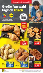 Gazetka promocyjna Lidl - Aktionsprospekt - Gazetka - ważna od 06.04 do 06.04.2024 - strona 4 - produkty: angebot, brot, Burek, caramel, coupon, Croissant, Donut, donuts, eis, Käse, Laugeneck, Laugenstange, ndk, reis, Schal, Schale, schinken, Ti