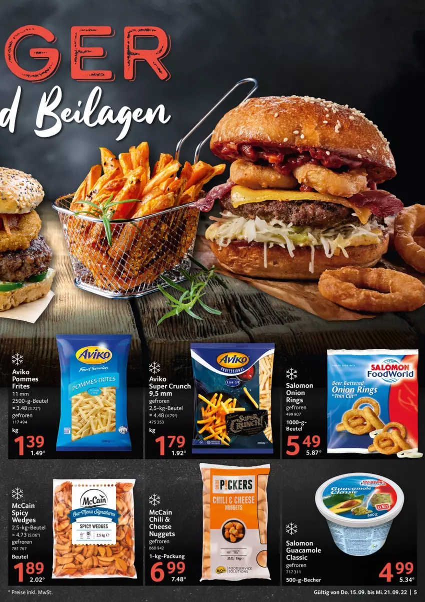 Aktueller Prospekt Selgros - Food - von 15.09 bis 21.09.2022 - strona 5 - produkty: beutel, chili, guacamole, mccain, nuggets, pommes, ring, salomon, tee, Ti, wedges