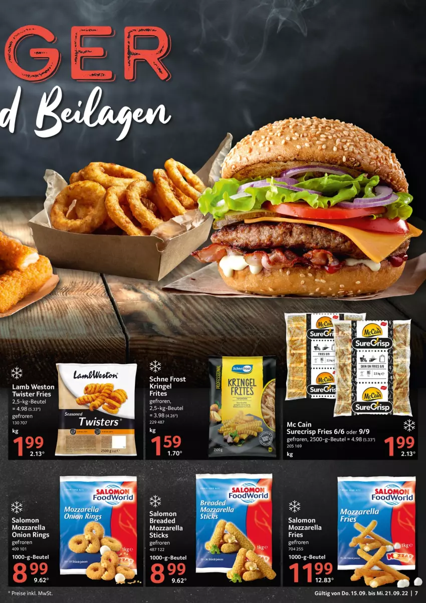 Aktueller Prospekt Selgros - Food - von 15.09 bis 21.09.2022 - strona 7 - produkty: beutel, mc cain, mozzarella, rel, ring, salomon, Ti