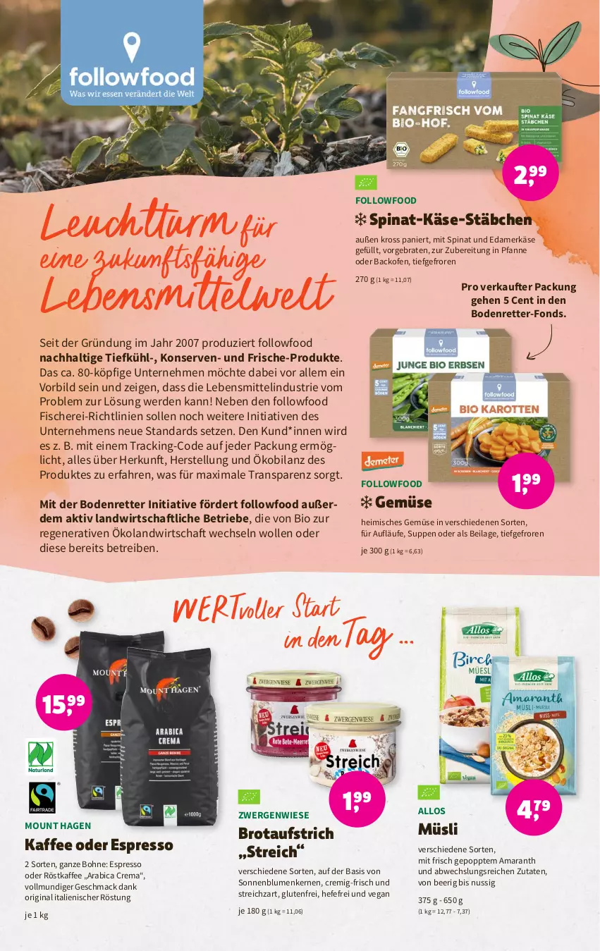 Aktueller Prospekt Denns Biomarkt - Prospekte - von 15.03 bis 28.03.2023 - strona 4 - produkty: aufstrich, backofen, bio, blume, blumen, bohne, braten, brot, brotaufstrich, edamer, erde, espresso, espresso oder, fisch, fische, Fischer, gin, Hefe, ilag, kaffee, Käse, Konserven, lebensmittel, mac, müsli, nuss, oder espresso, Ofen, pfanne, Popp, Schere, sonnenblume, sonnenblumen, Sonnenblumenkerne, sonnenblumenkernen, spinat, Streichzart, suppe, suppen, Ti, wolle