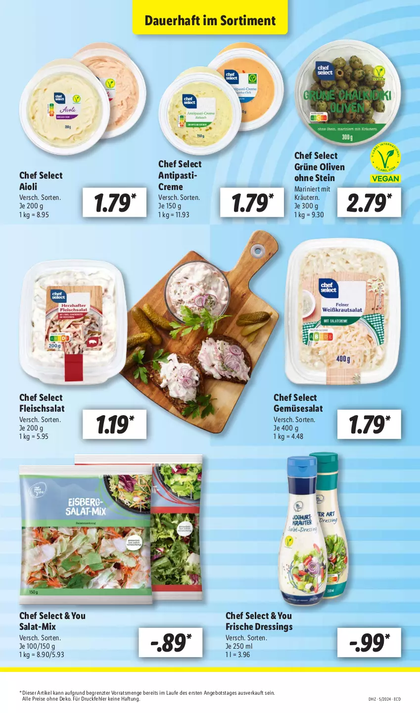 Aktueller Prospekt Lidl - Aktionsprospekt - von 29.01 bis 03.02.2024 - strona 13 - produkty: aioli, angebot, antipasti, asti, auer, creme, dressing, eis, fleisch, fleischsalat, grüne oliven, kräuter, kräutern, olive, oliven, reis, salat, Ti, Yo, ZTE