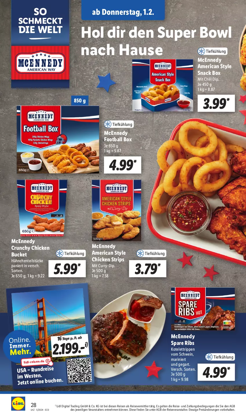 Aktueller Prospekt Lidl - Aktionsprospekt - von 29.01 bis 03.02.2024 - strona 34 - produkty: ball, buch, chili, curry, dip, eis, ente, kotelett, mcennedy, reis, reiseveranstalter, Rippen, schwein, snack, spare ribs, Ti, wein, Weste