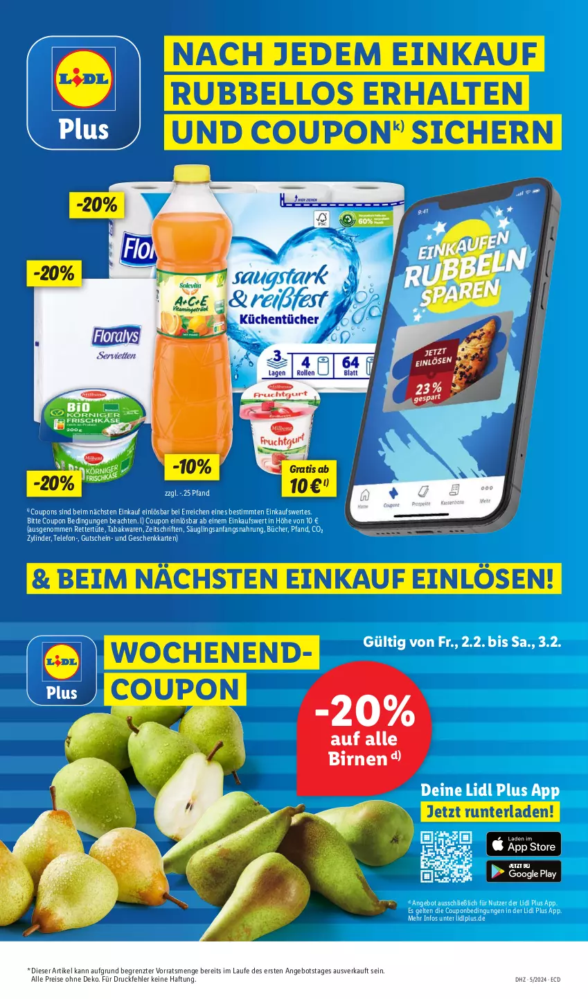 Aktueller Prospekt Lidl - Aktionsprospekt - von 29.01 bis 03.02.2024 - strona 7 - produkty: angebot, Birnen, coupon, coupons, eis, gutschein, reis, telefon, Ti, Tüte, ZTE