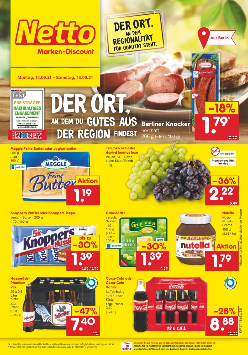 Aktueller Prospekt Netto Marken-Discount - Filial Angebote - von 13.09 bis 18.09.2021 - strona 1