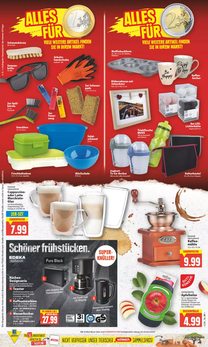 Aktueller Prospekt E Center - Angebote der Woche - von 25.09 bis 30.09.2023 - strona 18 - produkty: ACC, angebot, angebote, apfel, braun, brötchen, brötchenaufsatz, burger, Cap, cappuccino, chia, cin, deka, edelstahl, hamburger, kaffee, kaffeemaschine, Kocher, lack, latte, latte macchiato, mac, macchiato, sahne, tasse, Ti, toast, toaster, wasser, wasserkocher, wassertank