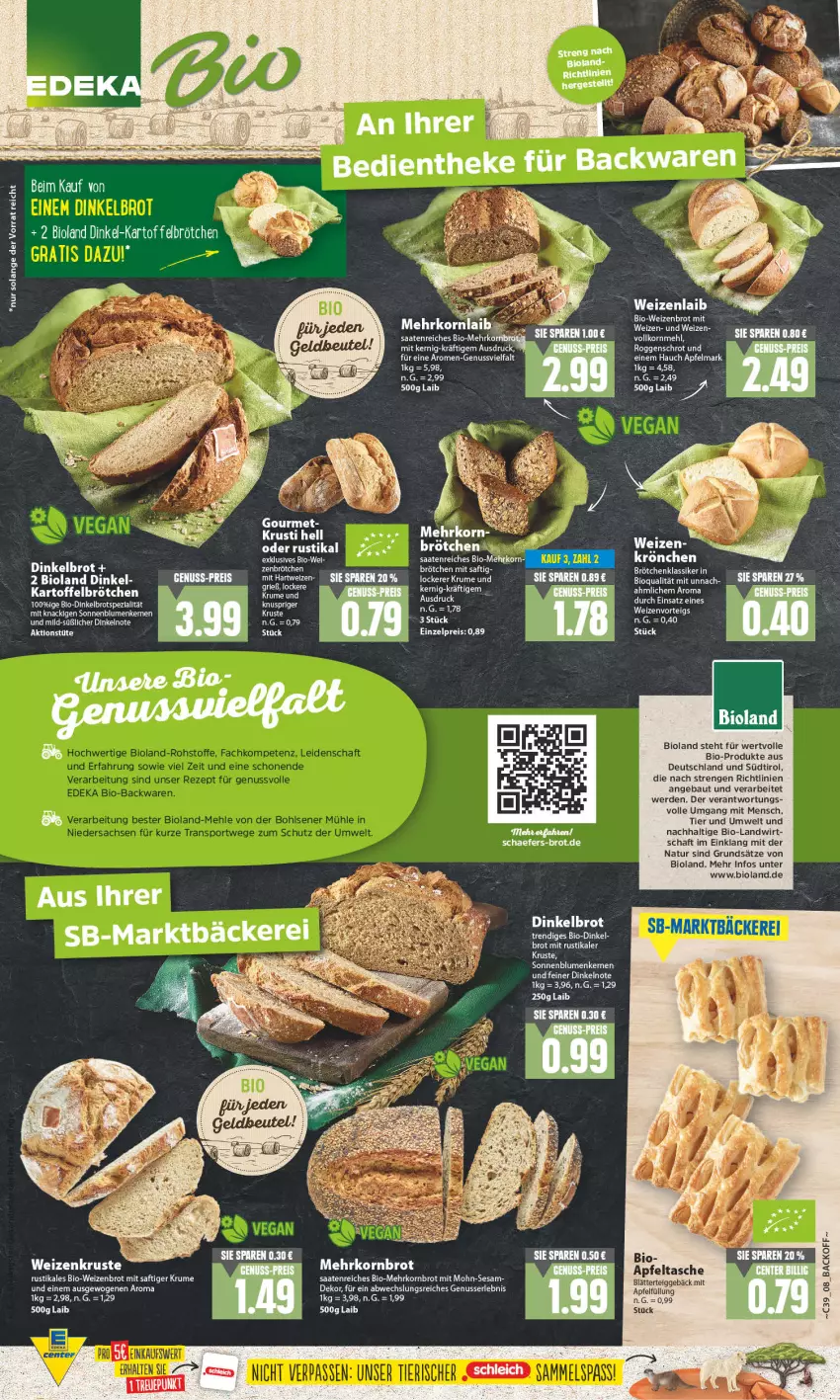 Aktueller Prospekt E Center - Angebote der Woche - von 25.09 bis 30.09.2023 - strona 8 - produkty: apfel, backwaren, Bau, bio, bioland, blume, blumen, brot, brötchen, Dinkelbrot, erde, korn, Kornbrot, natur, nuss, rum, saft, sesam, sonnenblume, sonnenblumen, Sonnenblumenkerne, sonnenblumenkernen, tee, Ti, Tüte, Weizenbrot, Zelt