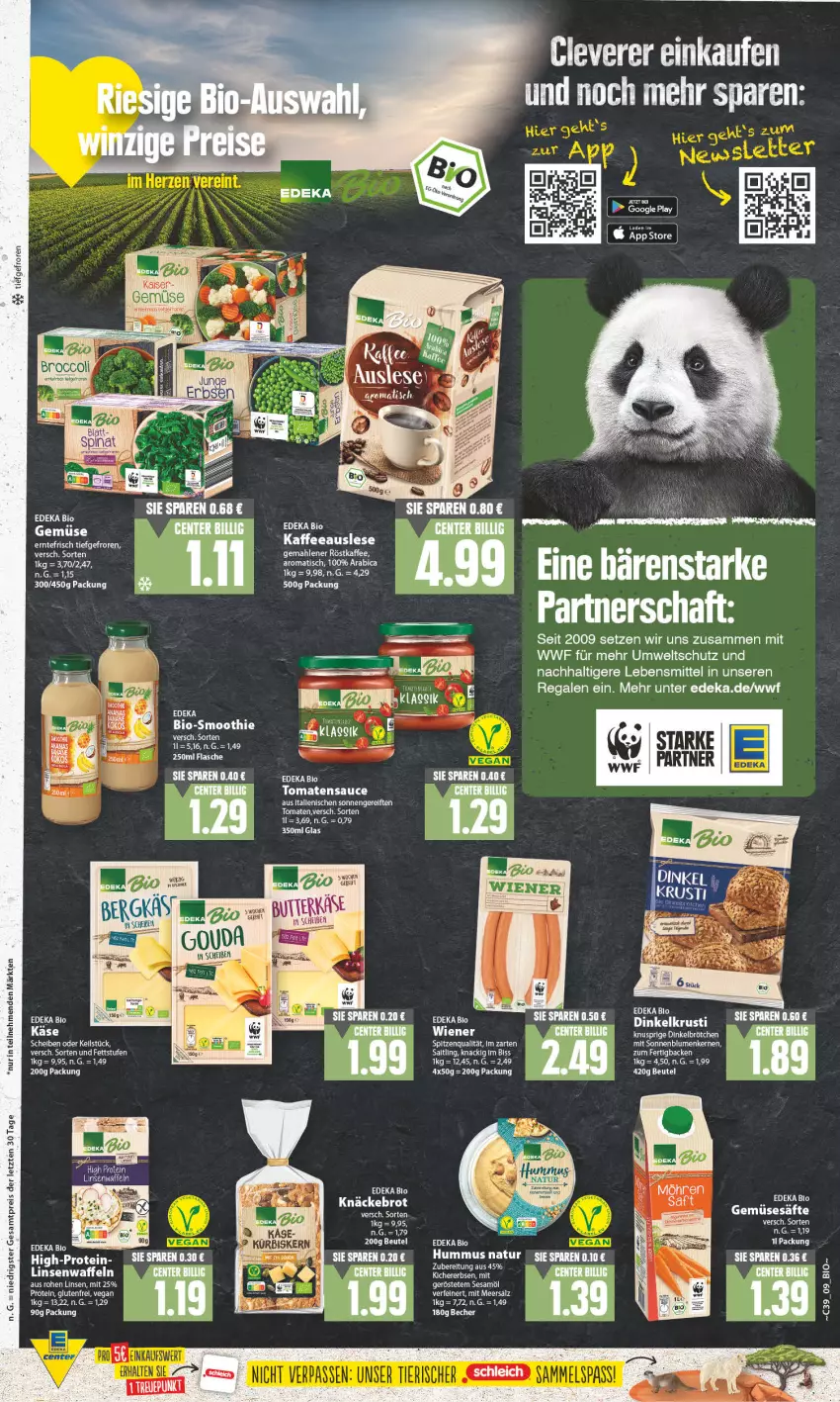 Aktueller Prospekt E Center - Angebote der Woche - von 25.09 bis 30.09.2023 - strona 9 - produkty: Becher, beutel, bio, blume, blumen, brot, deka, edeka bio, ente, flasche, google play, hummus, kaffee, knäckebrot, lebensmittel, LG, linsen, meersalz, natur, regal, röstkaffee, saft, salz, sauce, sesam, Sesamöl, sonnenblume, sonnenblumen, Sonnenblumenkerne, sonnenblumenkernen, Ti, tisch, tomate, tomaten, tomatensauce, waffeln