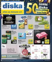 Gazetka promocyjna Diska - Gazetka - ważna od 20.07 do 20.07.2024 - strona 1 - produkty: aktionspreis, angebot, angebote, bier, eis, ente, jacobs, kaffee, Käse, krombache, krombacher, lachs, latte, milram, nuss, reis, ritter, ritter sport, rotwein, schoko, schokolade, schwein, schweine, Schweinelachs, Sport, tafeltrauben, Ti, tisch, trauben, wein, weine, ZTE