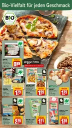 Gazetka promocyjna Rewe - Prospekte - Gazetka - ważna od 08.06 do 08.06.2024 - strona 4 - produkty: Becher, bio, Cap, drink, eis, elle, Falafel, hafer, kartoffel, kartoffelpuffer, mac, mandel, Mandeldrink, mozzarella, natur, pizza, rel, rewe bio, rezept, rezepte, ricotta, soja, Speisezwiebeln, spinat, Ti, veggie, zucker, zwiebel, zwiebeln