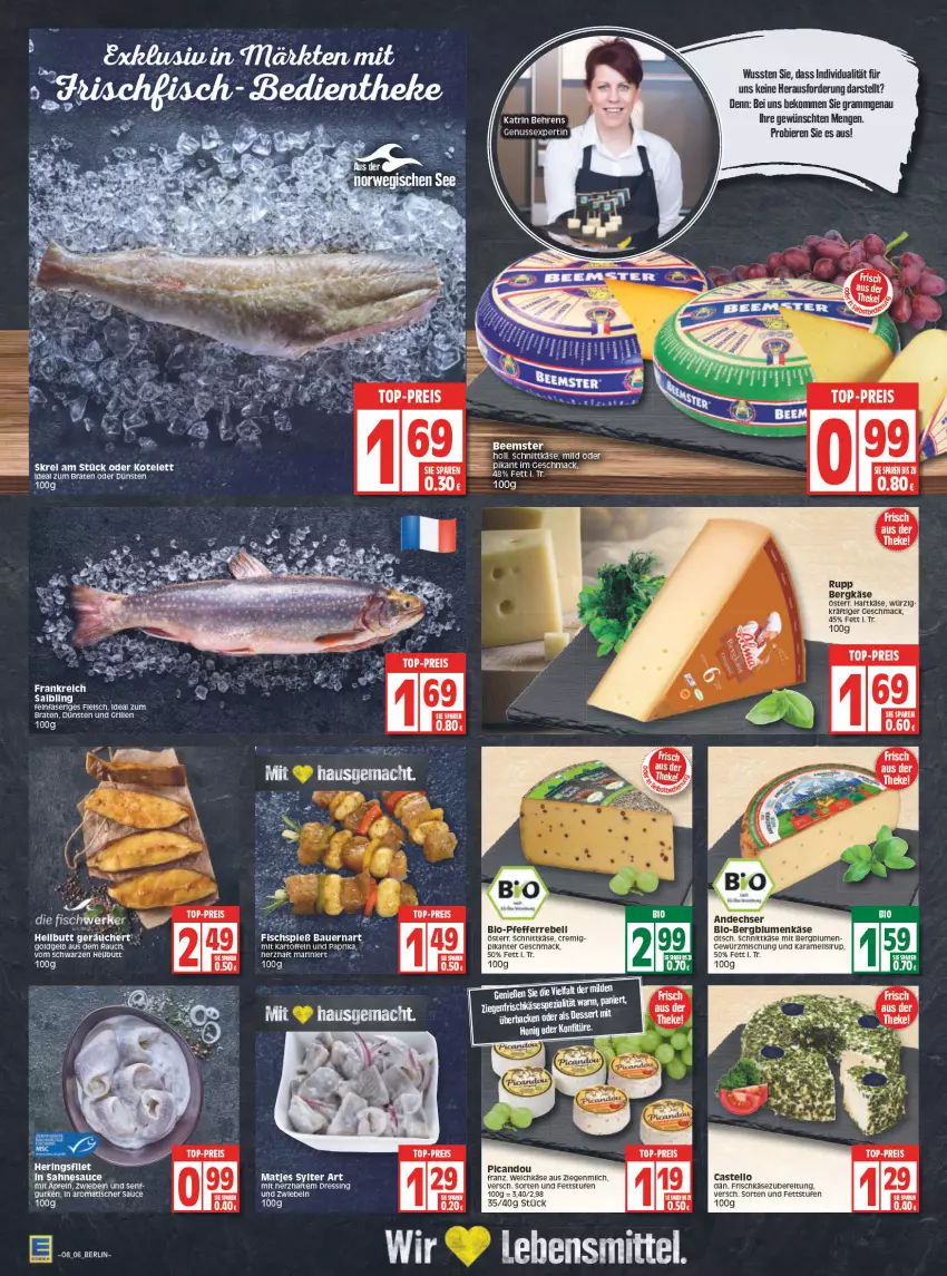 Aktueller Prospekt Edeka - Angebote der Woche - von 21.02 bis 26.02.2022 - strona 6 - produkty: auer, Bau, Bauer, Beemster, beko, Bergkäse, bier, Biere, bio, blume, blumen, braten, Diesel, dressing, eis, erde, filet, fisch, fleisch, frischkäse, gewürz, Gewürzmischung, gurke, gurken, hartkäse, hering, Herings, ideal zum braten, karamell, kartoffel, kartoffeln, Käse, kotelett, lebensmittel, mac, matjes, nuss, paprika, pfeffer, Rauch, rebell, reis, rel, ring, sahne, sauce, schnittkäse, senf, sirup, Sylter, Ti, tisch, top-preis