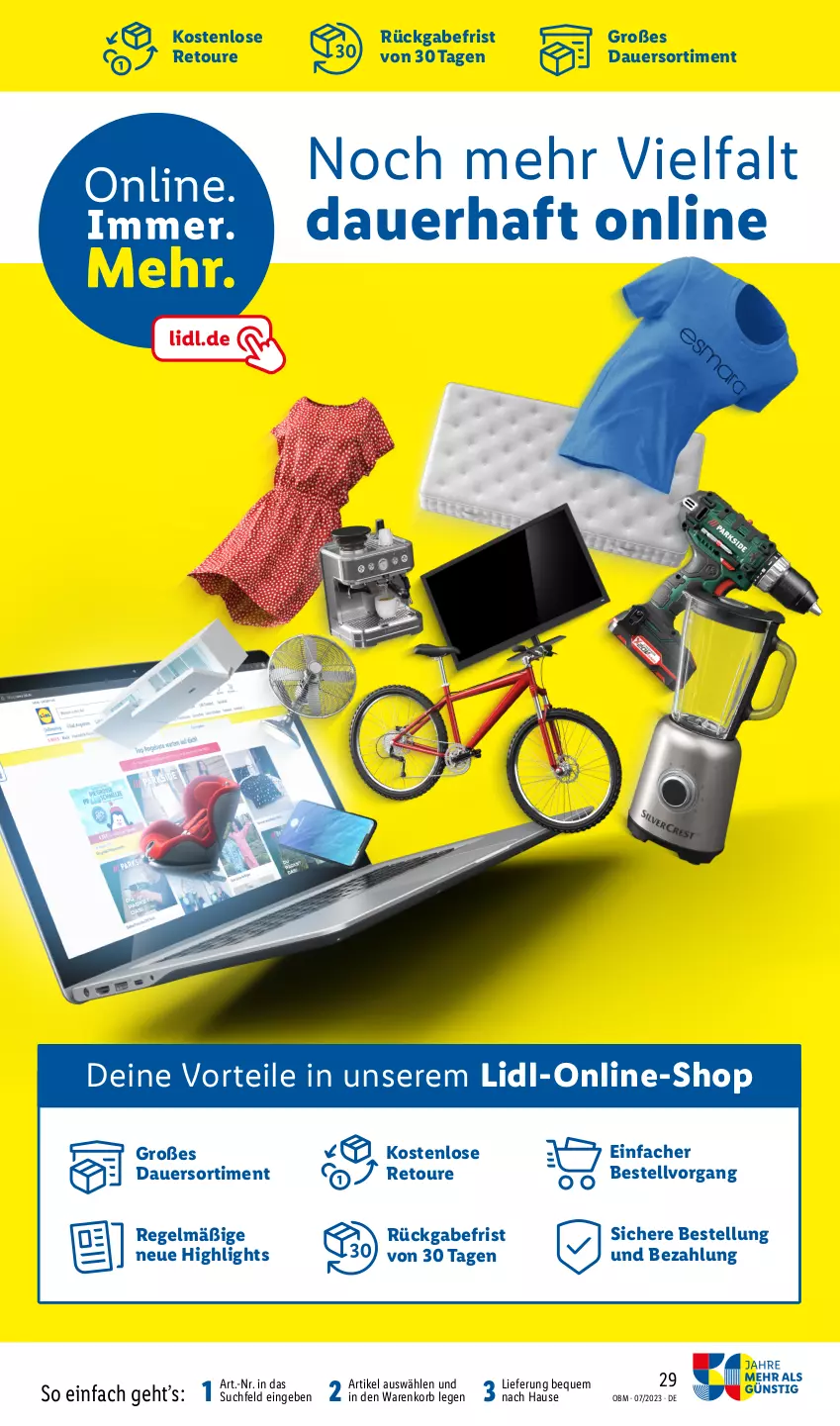 Aktueller Prospekt Lidl - Juli-Highlights im Onlineshop - von 01.07 bis 31.07.2023 - strona 29 - produkty: auer, korb, Ti