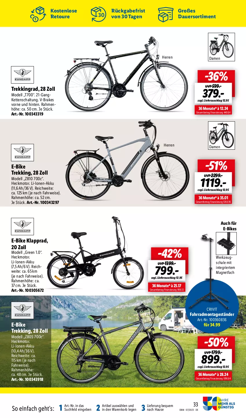 Aktueller Prospekt Lidl - Juli-Highlights im Onlineshop - von 01.07 bis 31.07.2023 - strona 33 - produkty: akku, auer, crivit, dell, E-Bike, E-Bikes, eis, Fahrrad, Kette, Klapprad, korb, Mode, rwe, Schal, Schale, Ti, werkzeug