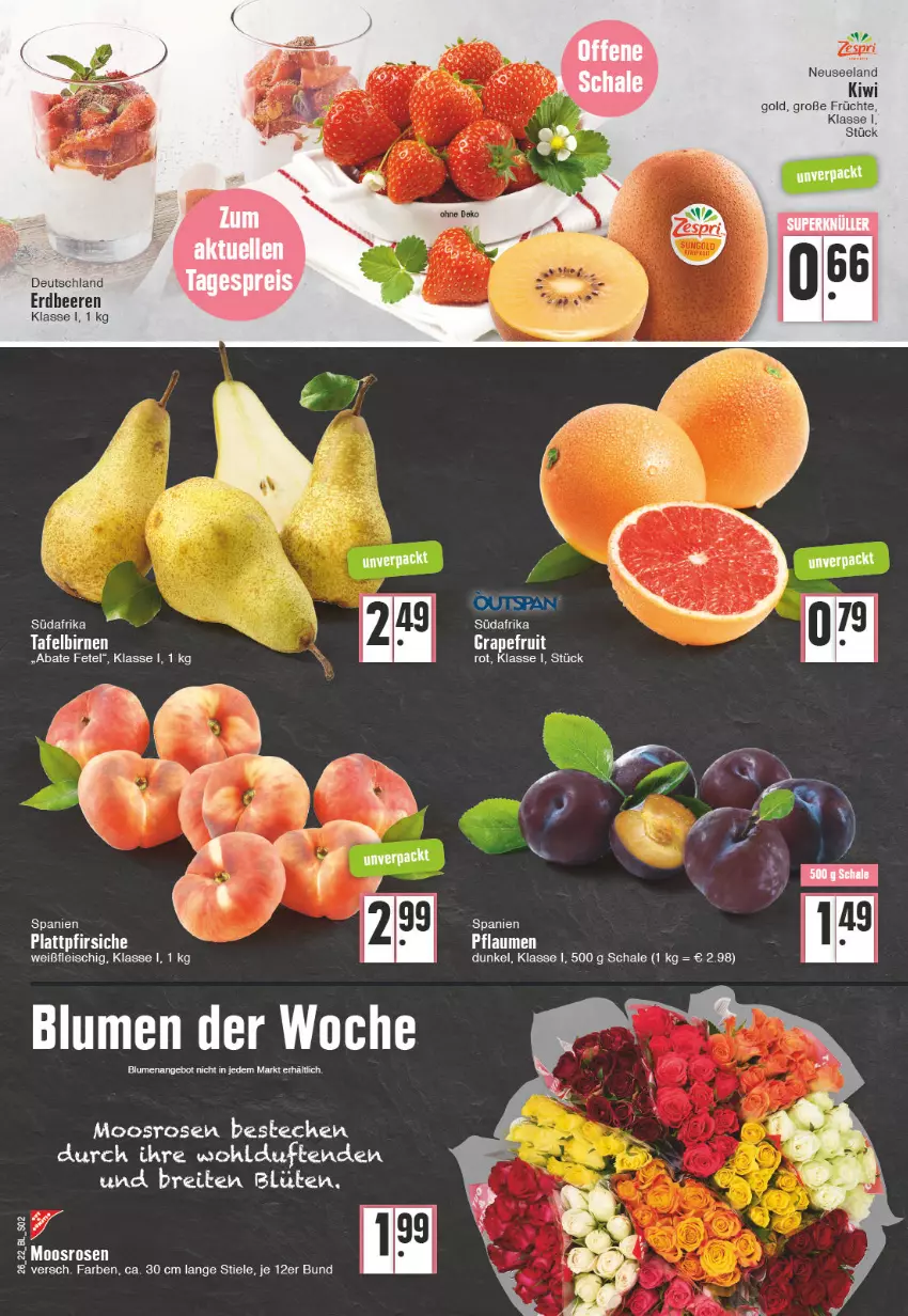 Aktueller Prospekt Edeka - Angebote der Woche - von 27.06 bis 02.07.2022 - strona 2 - produkty: angebot, beere, beeren, blume, blumen, Blüte, Brei, eis, Elan, erdbeere, erdbeeren, fleisch, früchte, grapefruit, kiwi, Kiwi Gold, pflaume, pflaumen, rosen, Schal, Schale, Ti