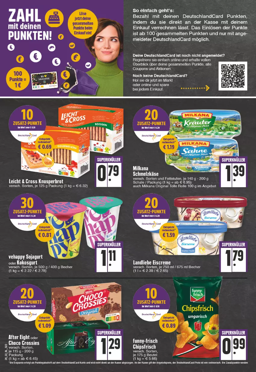 Aktueller Prospekt Edeka - Angebote der Woche - von 27.06 bis 02.07.2022 - strona 22 - produkty: alle coupons, angebot, angebote, Becher, chips, chipsfrisch, coupon, coupons, creme, deutschlandcard, eis, eiscreme, funny-frisch, gin, Käse, kokos, kräuter, landliebe, landliebe eiscreme, LG, milka, milkana, Schal, Schale, Schmelzkäse, soja, Ti