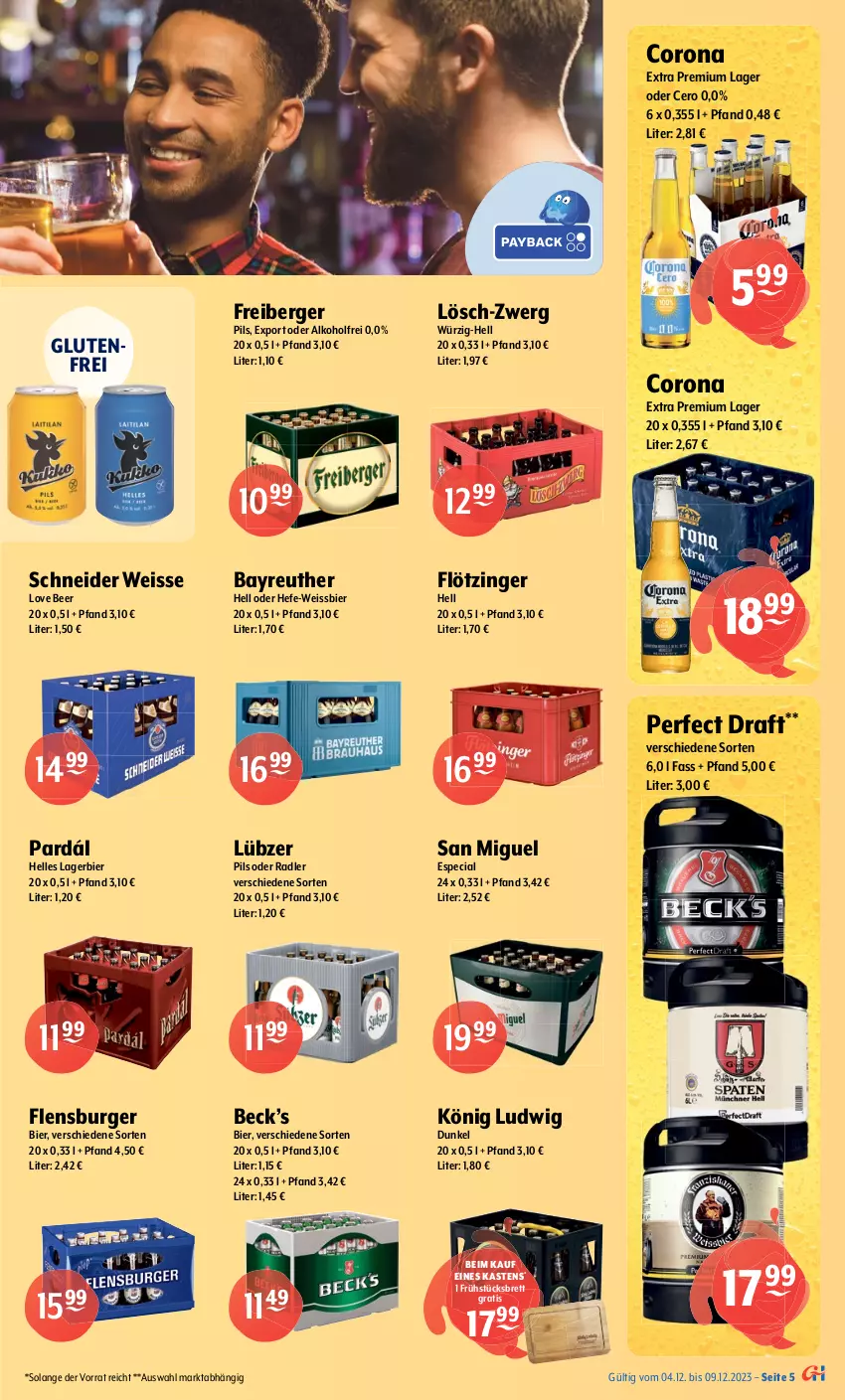 Aktueller Prospekt Getraenke Hoffmann - Prospekte - von 04.12 bis 09.12.2023 - strona 5 - produkty: alkohol, altenburger, Berger, bier, burger, carlsberg, corona, corona extra, eis, elle, flensburger, Freiberger, gin, hacker pschorr, Hefe, kellerbier, köstritzer, krombache, krombacher, krombacher pils, Lagerbier, Lübzer, natur, oder radler, pils, pilsener, pilsner, premium pils, radeberger, radler, Schultheiss, socken, tasse, Ti, tyskie, veltins, weihenstephan, weissbier