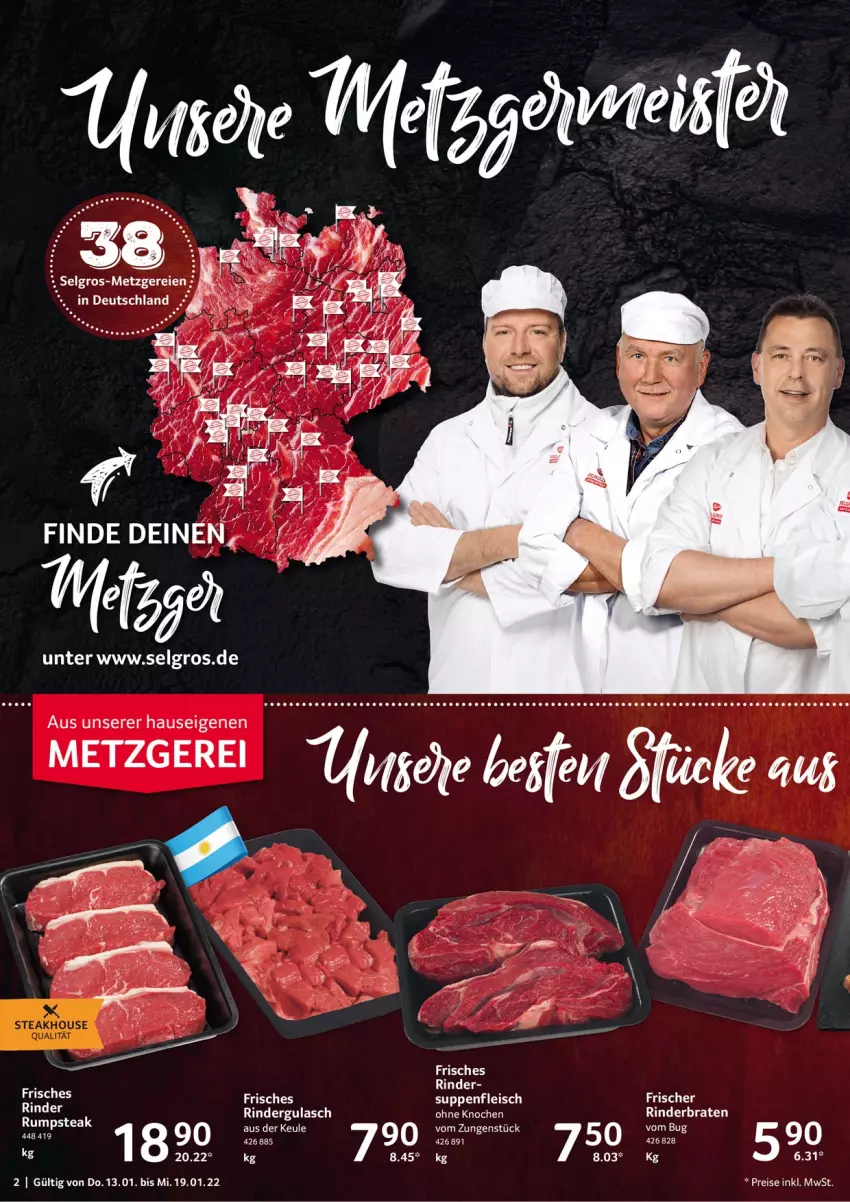 Aktueller Prospekt Selgros - Vorschau:
            Food - von 13.01 bis 19.01.2022 - strona 2 - produkty: eis, fleisch, gulasch, LG, reis, rind, rinder, rindergulasch, rum, rumpsteak, steak, suppe, suppen, suppenfleisch, tee, Ti