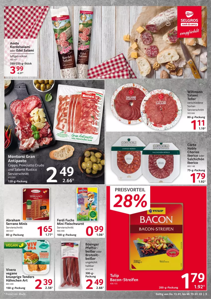 Aktueller Prospekt Selgros - Vorschau:
            Food - von 13.01 bis 19.01.2022 - strona 5 - produkty: eis, elle, enders, ferdi fuchs, fleisch, fleischwurst, montorsi, prosciutto, prosciutto crudo, salami, serrano, teller, tender, Ti, wurst