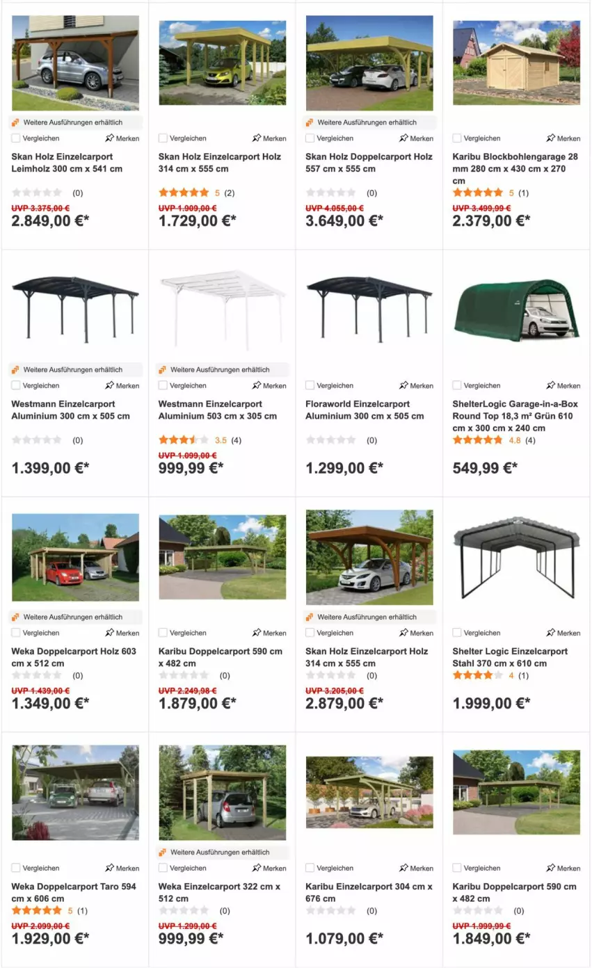 Aktueller Prospekt Obi - Prospekte - von 01.03 bis 16.03.2022 - strona 12 - produkty: Carport, Holz, weka