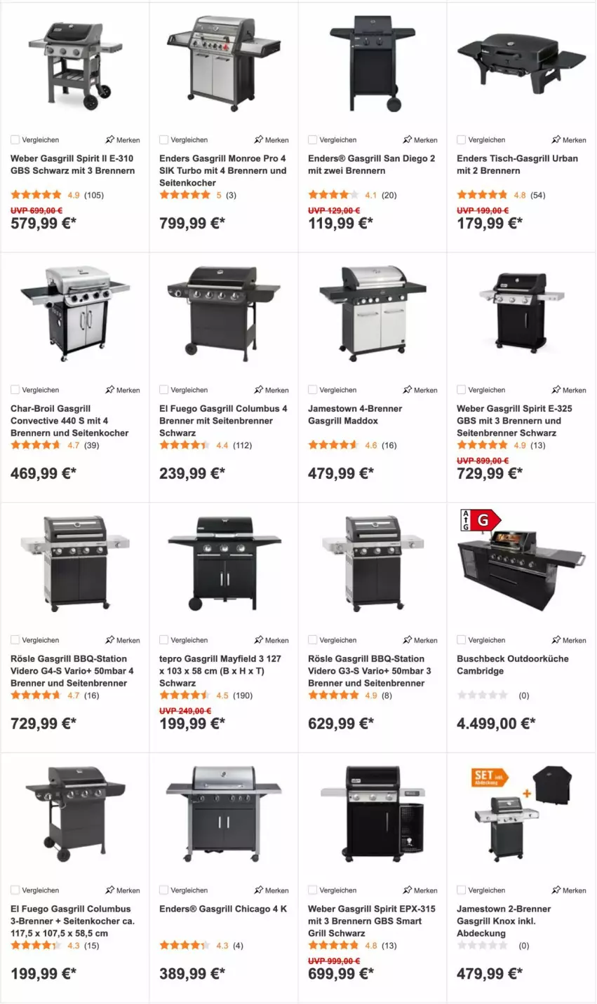 Aktueller Prospekt Obi - Prospekte - von 01.03 bis 16.03.2022 - strona 7 - produkty: char-broil, enders, gasgrill, grill, Kocher, küche, rösle, tepro, Ti, tisch, weber