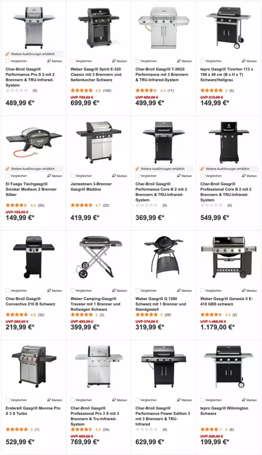 Aktueller Prospekt Obi - Prospekte - von 01.03 bis 16.03.2022 - strona 8 - produkty: char-broil, enders, gasgrill, grill, Kocher, LG, tepro, Ti, tisch, weber